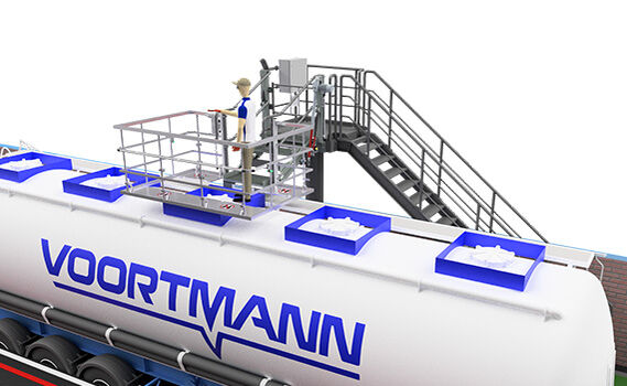VOORTMANN Schutzkorb als Absturzsicherung auf Tankwagen 