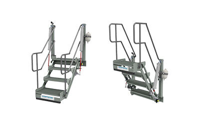 Safety folding stairs Safety folding stairs for safe access to the top of tankers