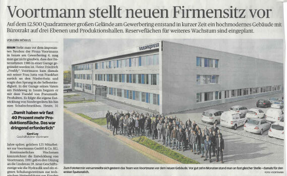 Rheinische Post 11/2017: "VOORTMANN stellt neuen Firmensitz vor"