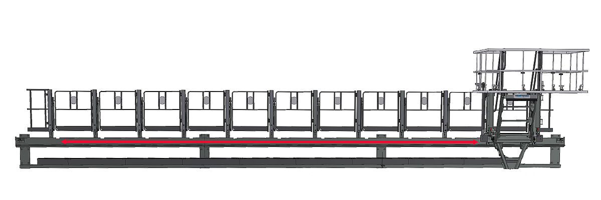 Sicherheitsklapptreppe horizontal verschiebbar zur Bahnverladung