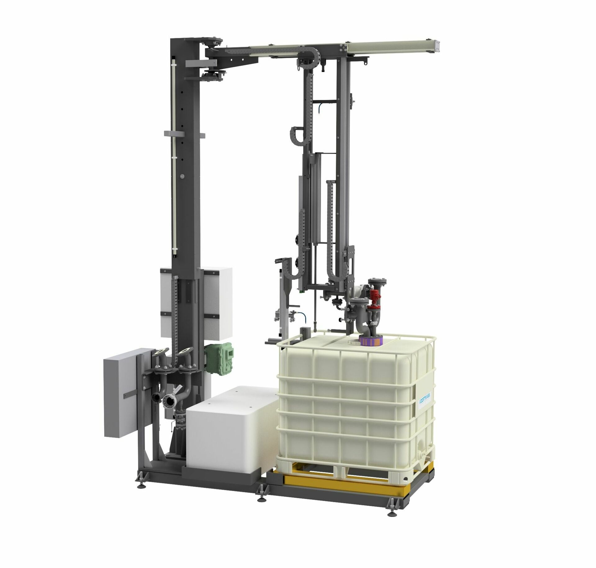 Mobile Abfüllstation für Flüssigkeiten und Gase in IBCs