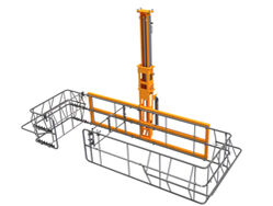 Absturzsicherung - Schutzkorb in C-Form, mit Hubeinrichtung zur Deckenmontage