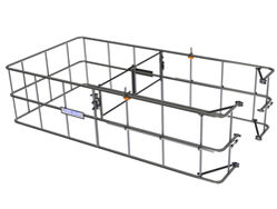 großer Schutzkorb, mit Sicherheitsklapptüren Schutzkorb 4.000 x 2.000 x 1.000 mm, mit Sicherheitsklapptüren
