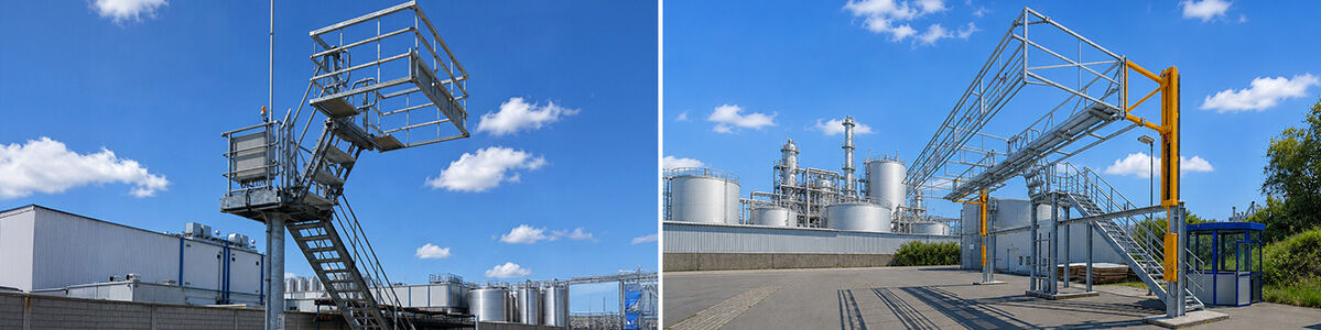 Verladeanlagen mit Absturzsicherung, truck loading platform with fall protection