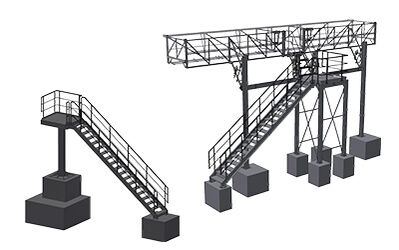 Loading platform and entrance stairs Loading technology, loading platforms