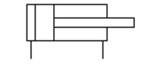 Hydraulik-Schaltzeichen: Doppeltwirkender Zylinder mit einseitiger Kolbenstange