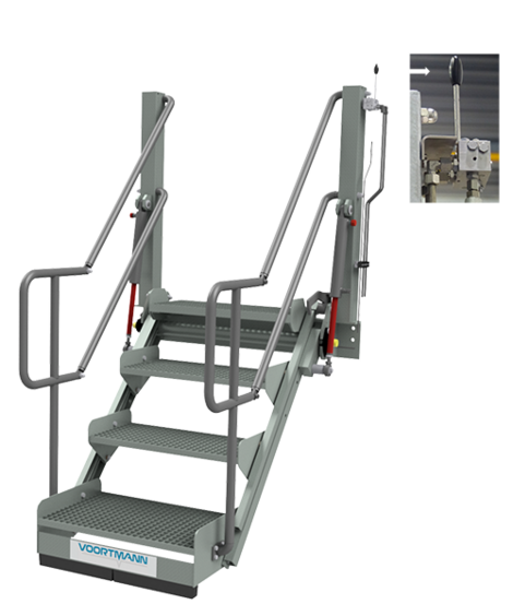 Klapptreppe für Tankwagen, Tankcontainer und Kesselwagen