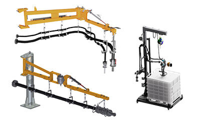 Hose loading arms and hose handling systems Hose loading arms for hose loading, for top and bottom loading