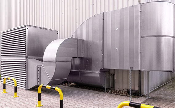 Druckluftstation Lebensmittelindustrie Belüftungssystem, Zu- und Abluft