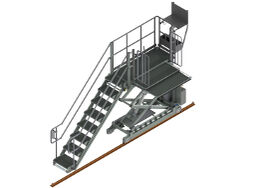 hydraulischer Scherenhubtisch / mobile Hubarbeitsbühne mit Klapptreppe 