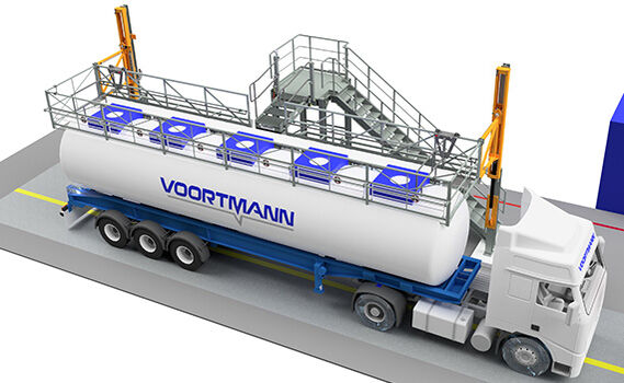 großer Schutzkorb für Tankwagen mit mehreren Domöffnungen
