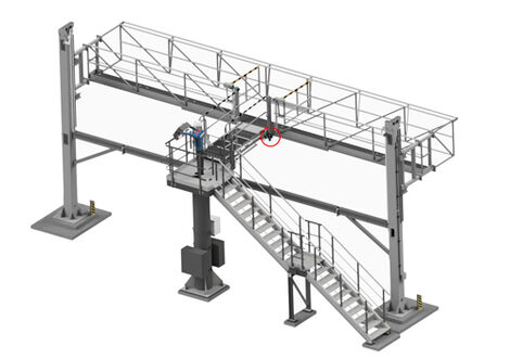 Absturzsicherung: absenkbarer Schutzkorb mit 2D Laserscanner