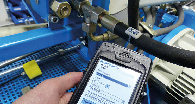 Chip Lesegeraet für Hydraulikschlauchleitungen