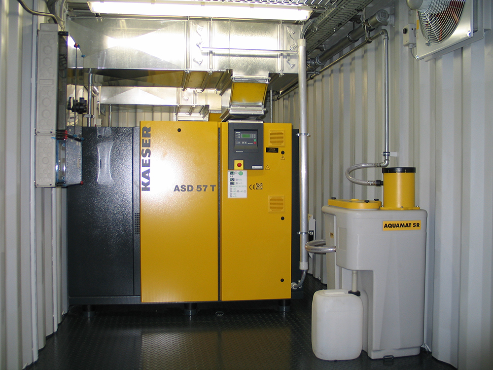 Station zur Drucklufterzeugung für pneumatische Verpackungsmaschinen