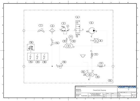 pneumatischer Schaltplan einer Misch- und Dosieranlage