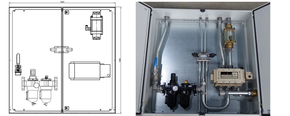 Pneumatikplan mit gebauter Pneumatiksteuerung