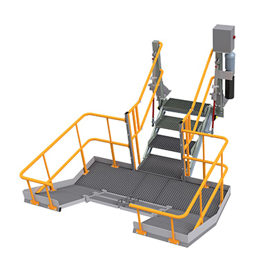 Sicherheitsklapptreppe mit Schutzkorb für Silofahrzeuge